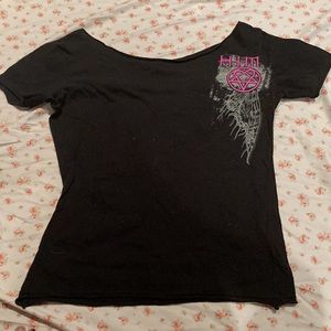 Gothic emo punk graphic tee